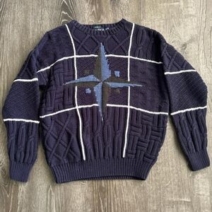 Men's Navy Sweater with Star Design